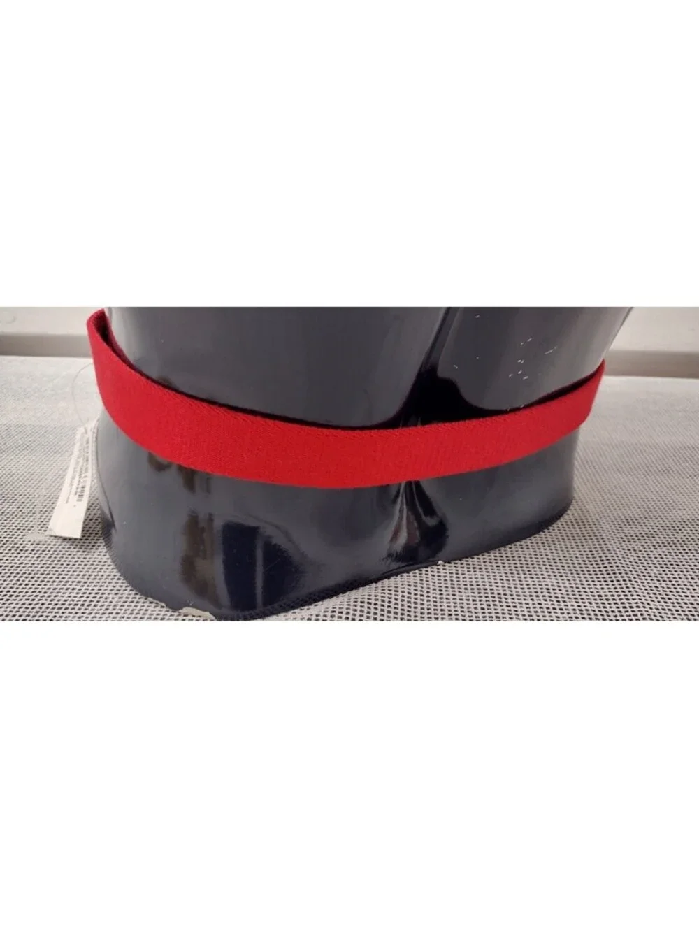 Men's Small Red Belt Brown Pleather Red Webbed Canvas AMERICAN APPAREL BACK THAN